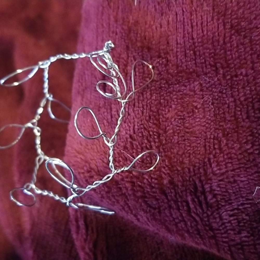 Handmade Leaf Pattern Bangle Bracelet